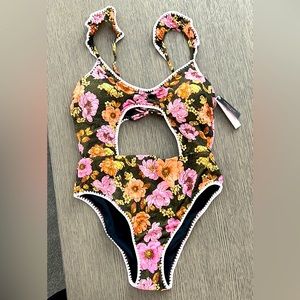 Black, multi colored Victoria Secret one piece swimsuit, NWT